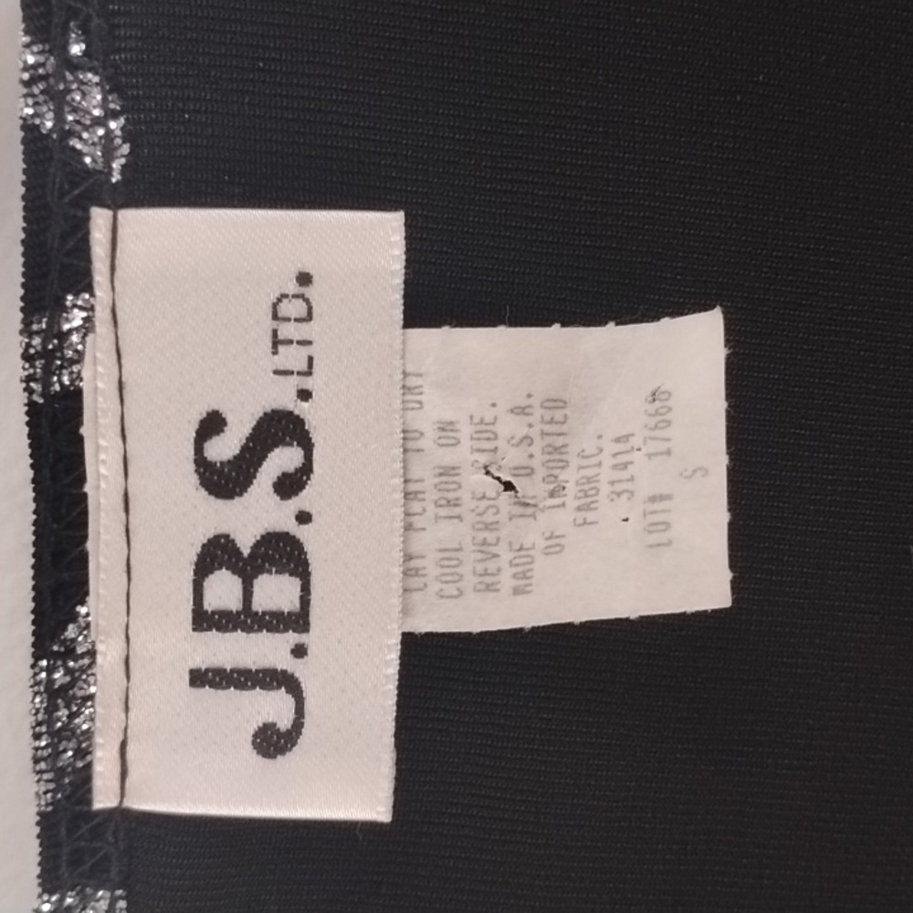 Vintage J.B.S. LTD. Women's Black & Silver Metallic Sparkle Abstract Print Top - Picture 5 of 13